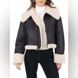 Frye faux shearling bomber